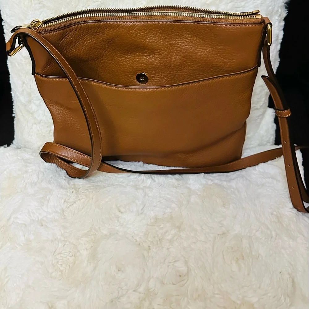 Michael Kors Tan Leather Crossbody Bag - Picture 9 of 9